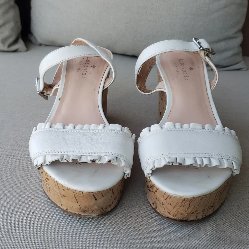Kate Spade Frilly Platform Wedges, Size 8
